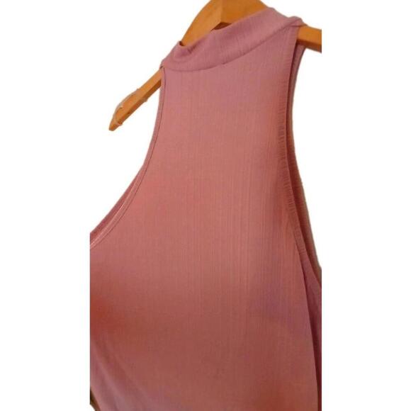 Ribbed‎ Knit Tank Top Sleeveless Mock Neck Stretchy Casual Trendy - Picture 2 of 6